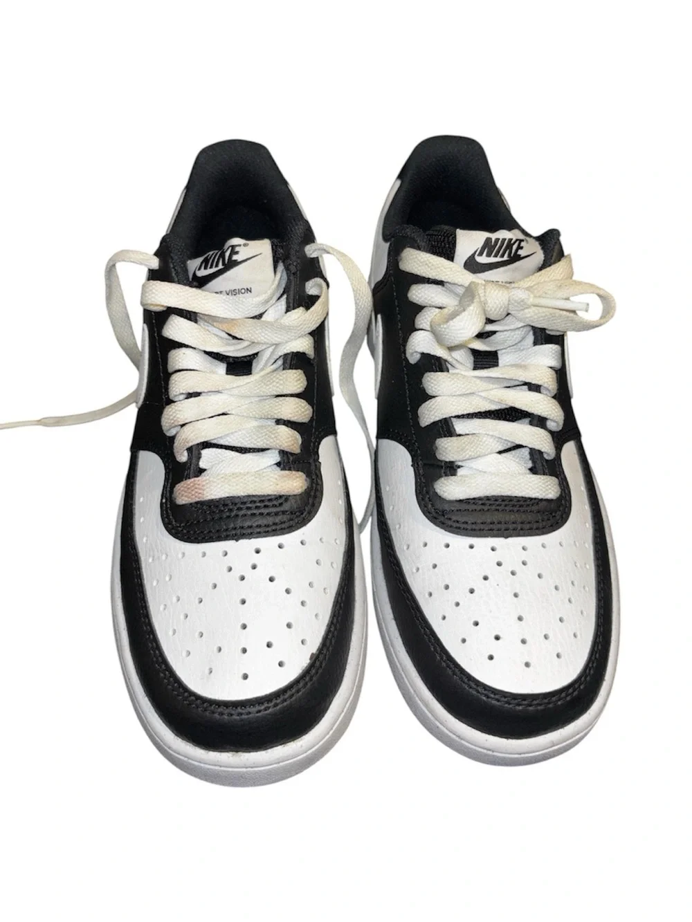 Nike Court Vision Low Black/White Sneakers | Women's Size 8